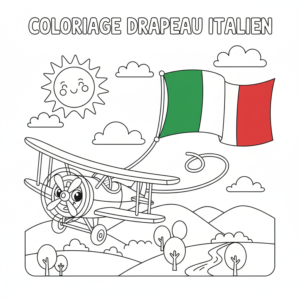 Coloriage coloriage drapeau italien 3