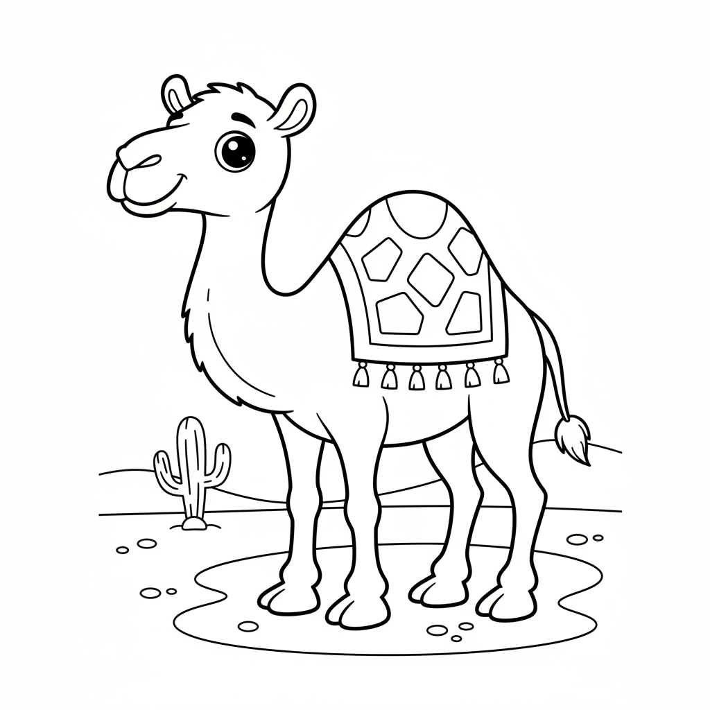Coloriage Dromadaire Gratuit à Imprimer pour Enfants