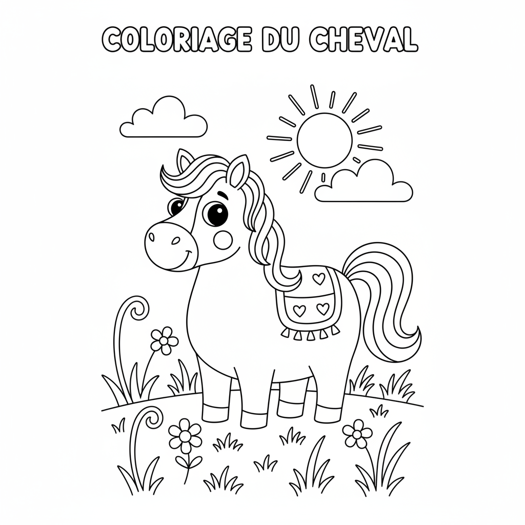 Coloriage coloriage du cheval 1