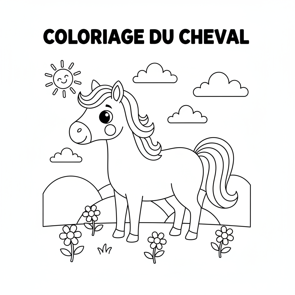 Coloriage coloriage du cheval 2