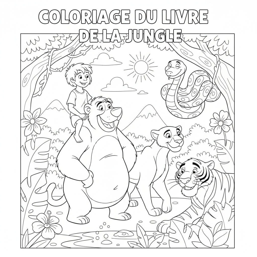 Coloriage coloriage du livre de la jungle 2