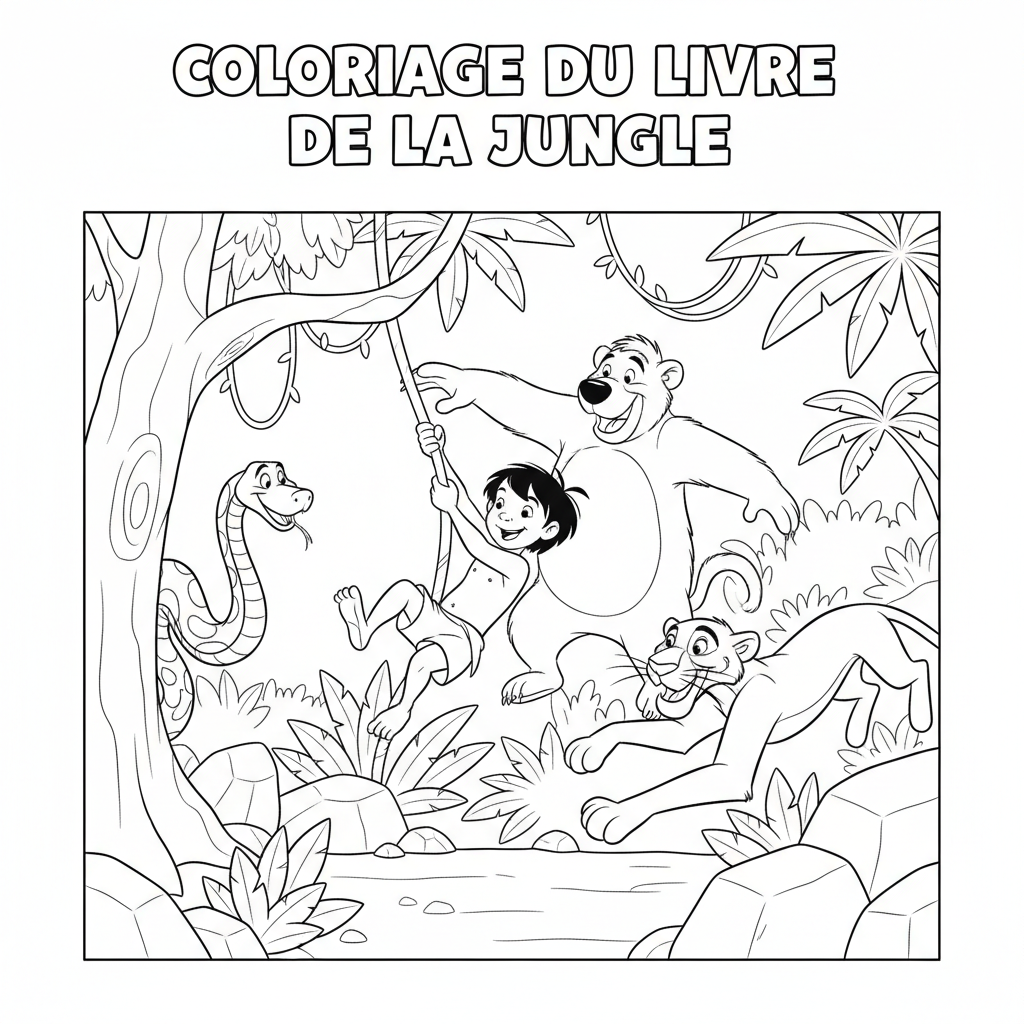 Coloriage coloriage du livre de la jungle 5