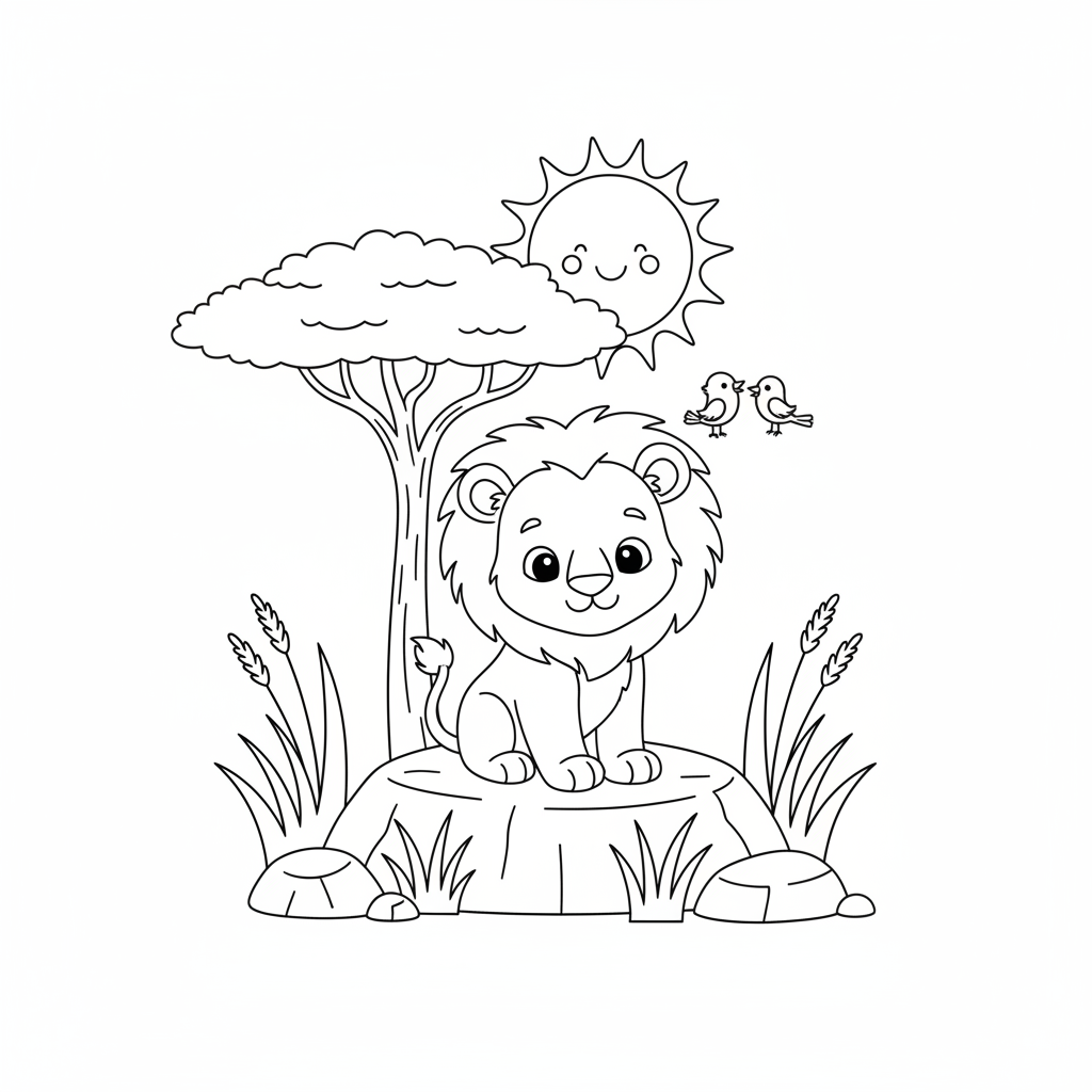 Coloriage Du Roi Lion Gratuit à Imprimer