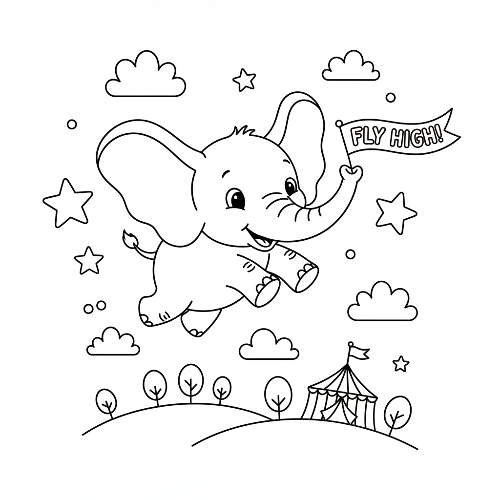 Coloriage coloriage dumbo 5