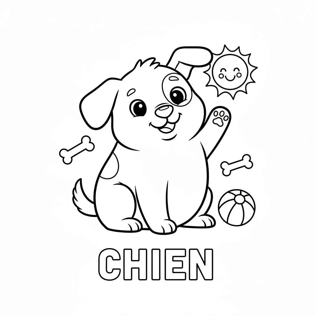 Coloriage coloriage d'un chien