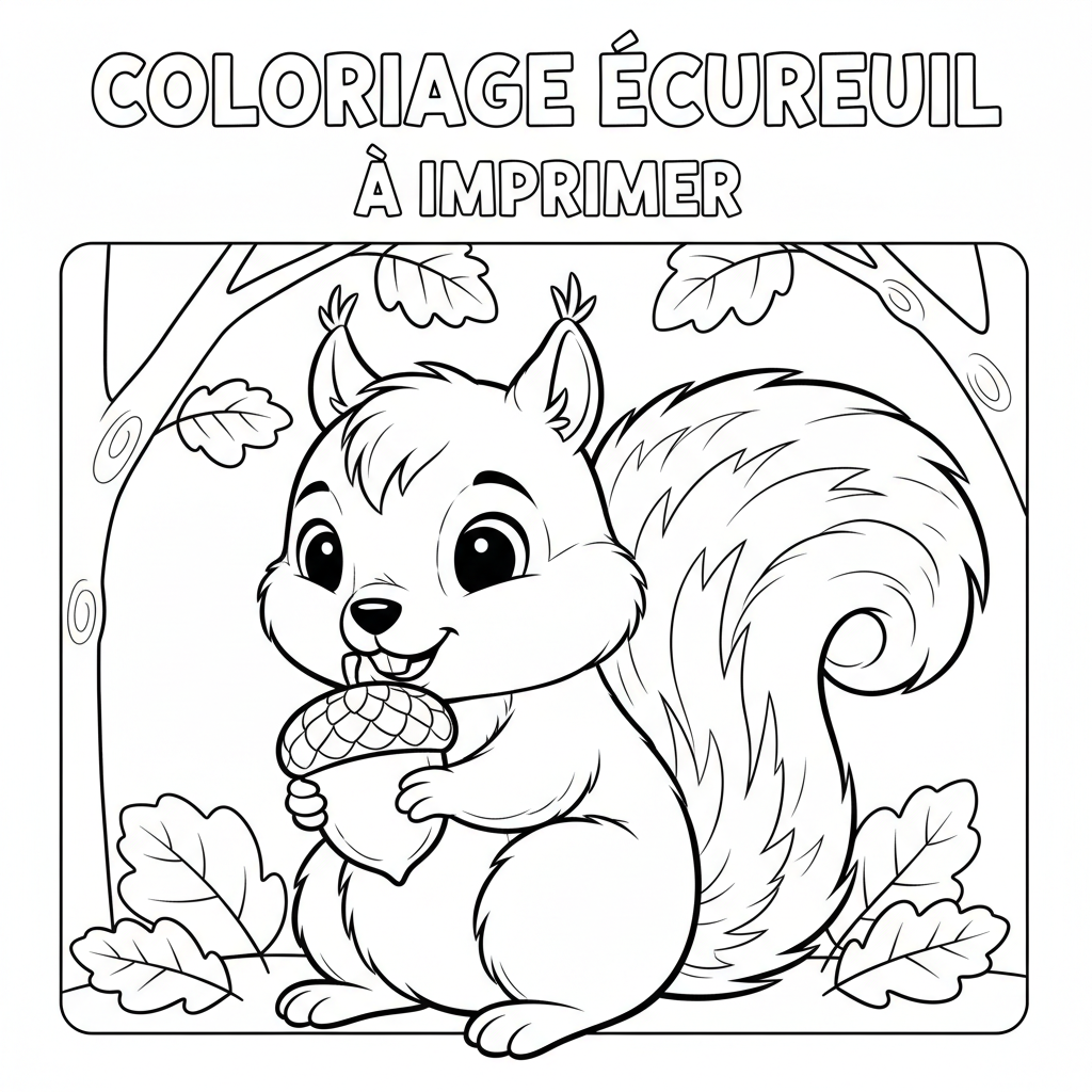 Coloriage coloriage écureuil à imprimer 4