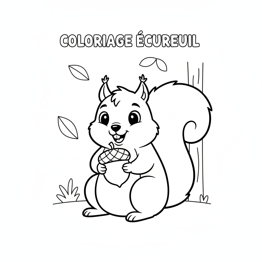 Coloriage coloriage écureuil maternelle 1