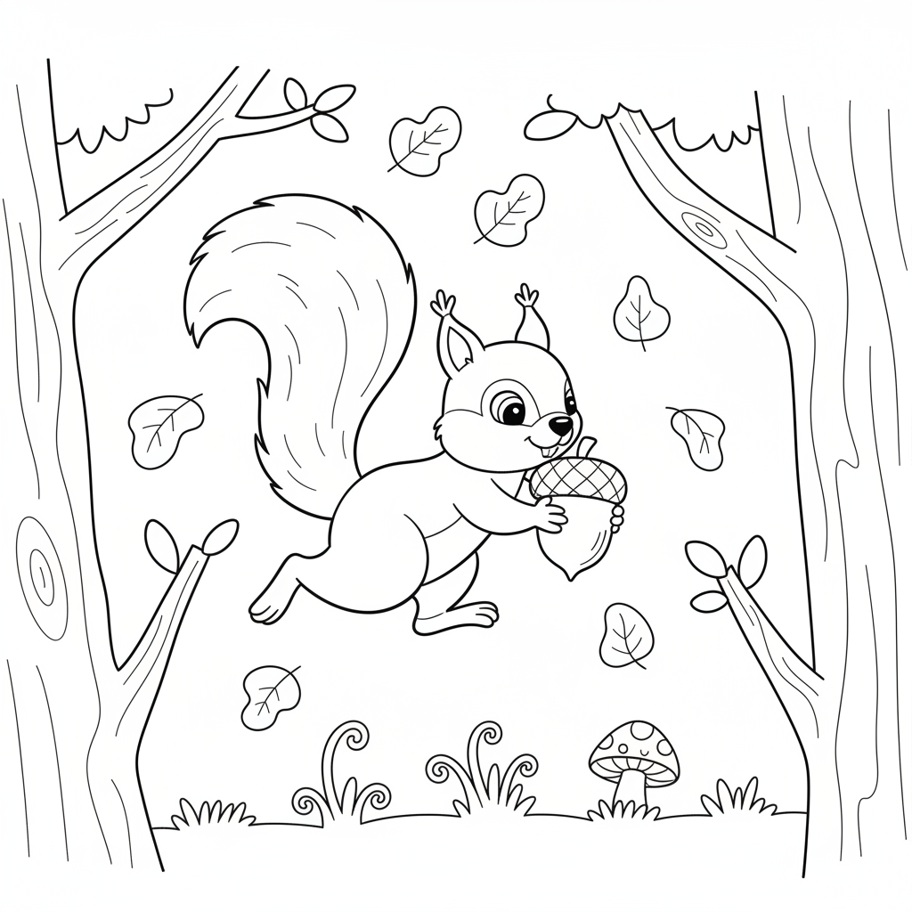 Coloriage coloriage écureuil maternelle 5