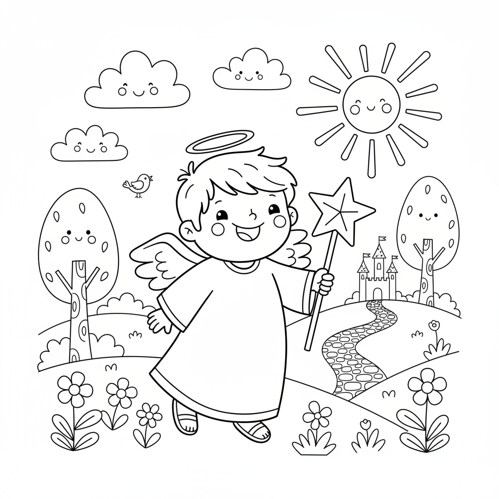 Coloriage coloriage edgar ange 3