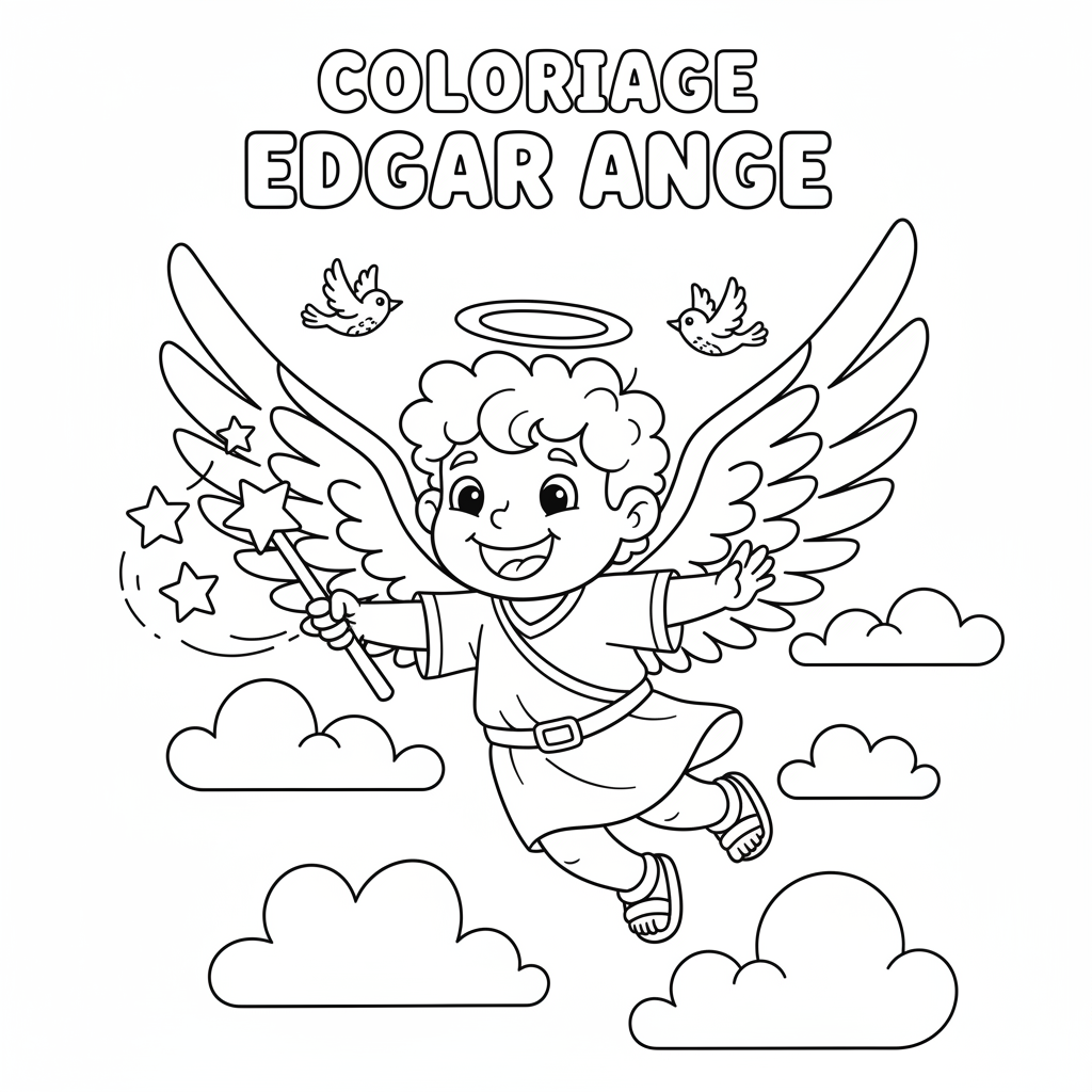 Coloriage coloriage edgar ange 5