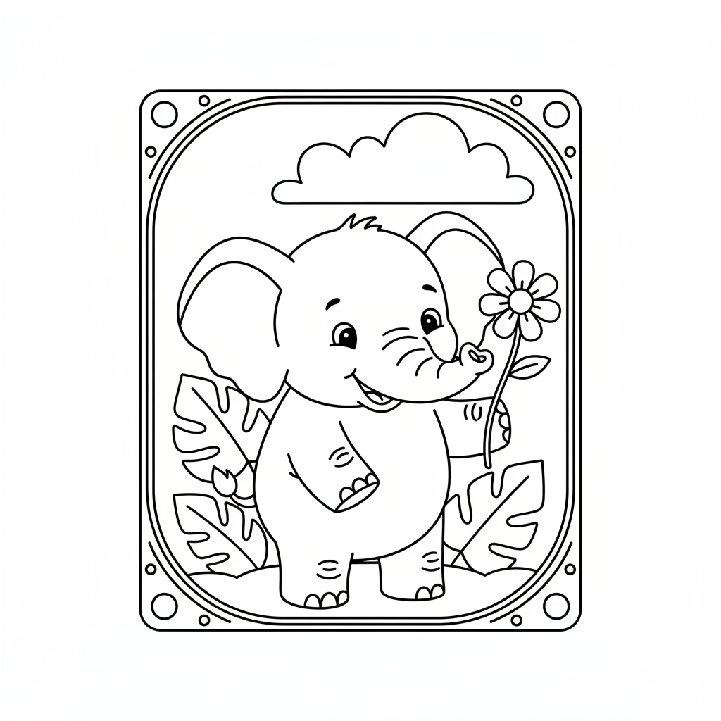Coloriage coloriage elephant 1