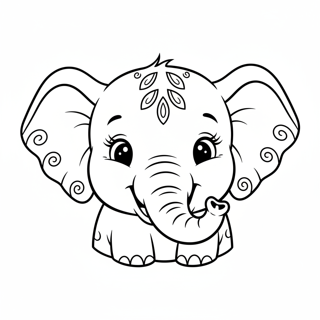 Coloriage coloriage éléphant 4