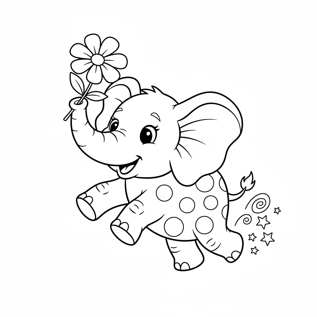 Coloriage coloriage éléphant 5