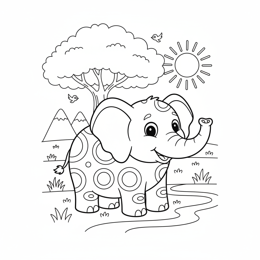 Coloriage coloriage elephant 3