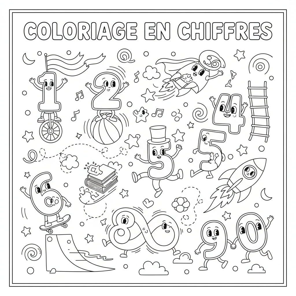 Coloriage coloriage en chiffre 5