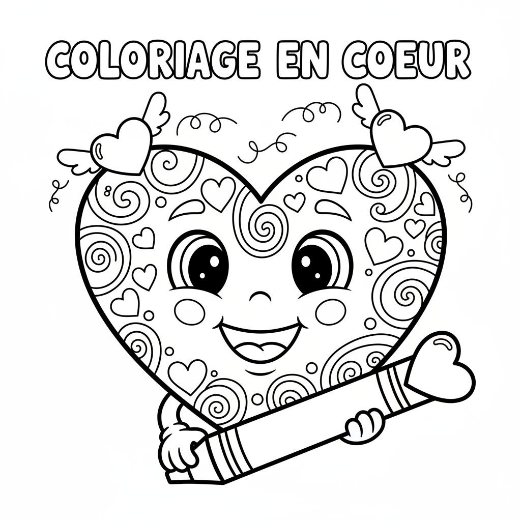 Coloriage coloriage en coeur 4