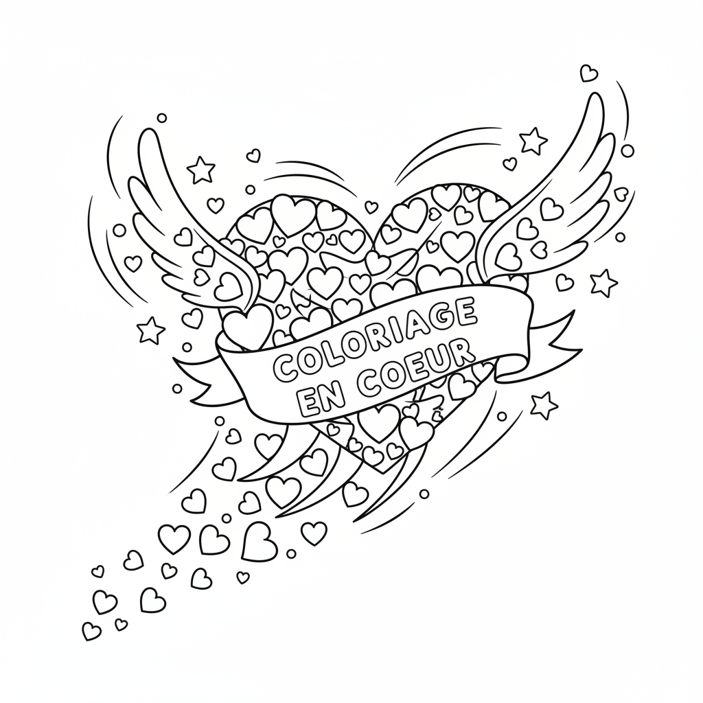 Coloriage coloriage en coeur 5