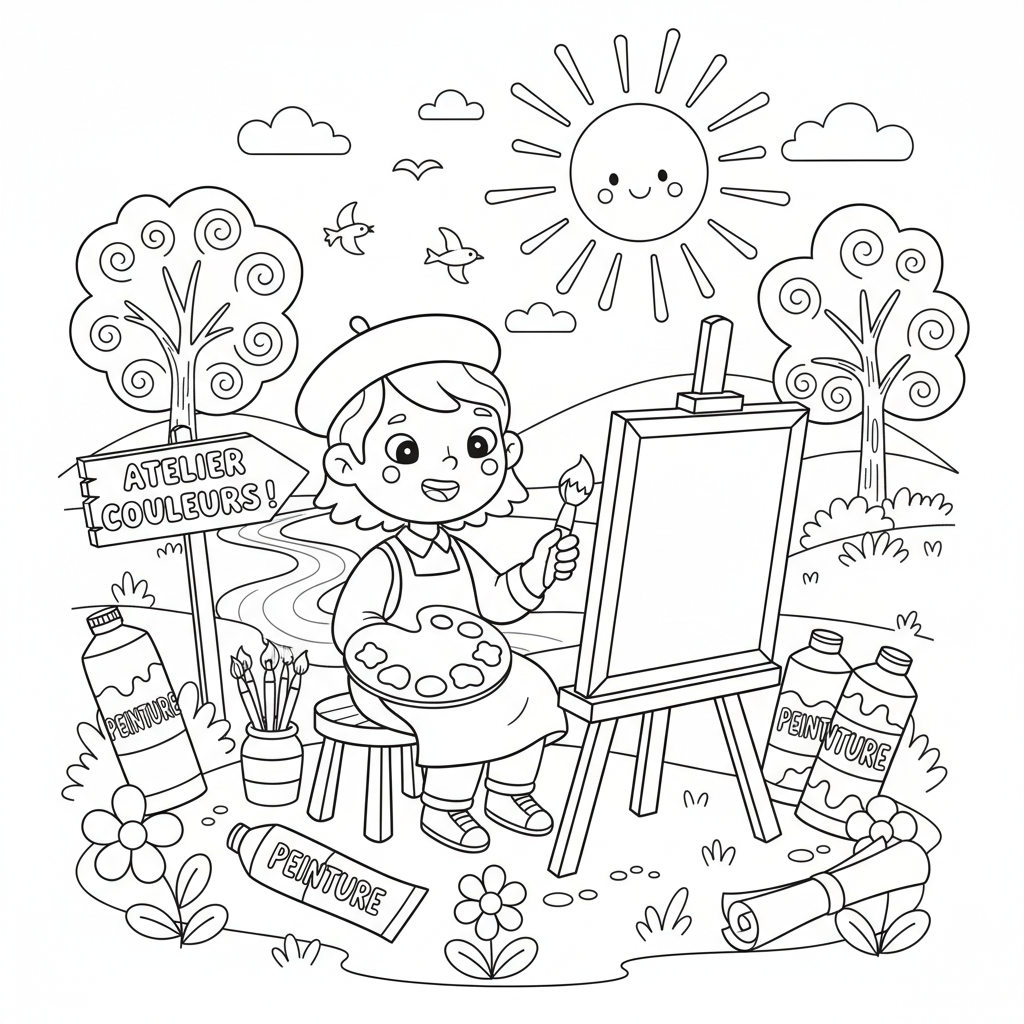 Coloriage coloriage en peinture 3