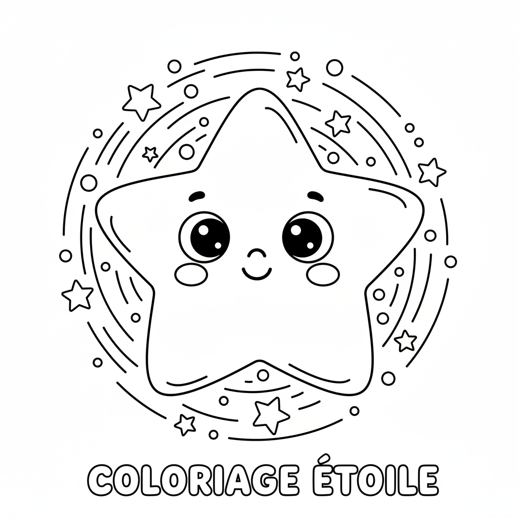 Coloriage Etoile Gratuit à Imprimer pour les Enfants