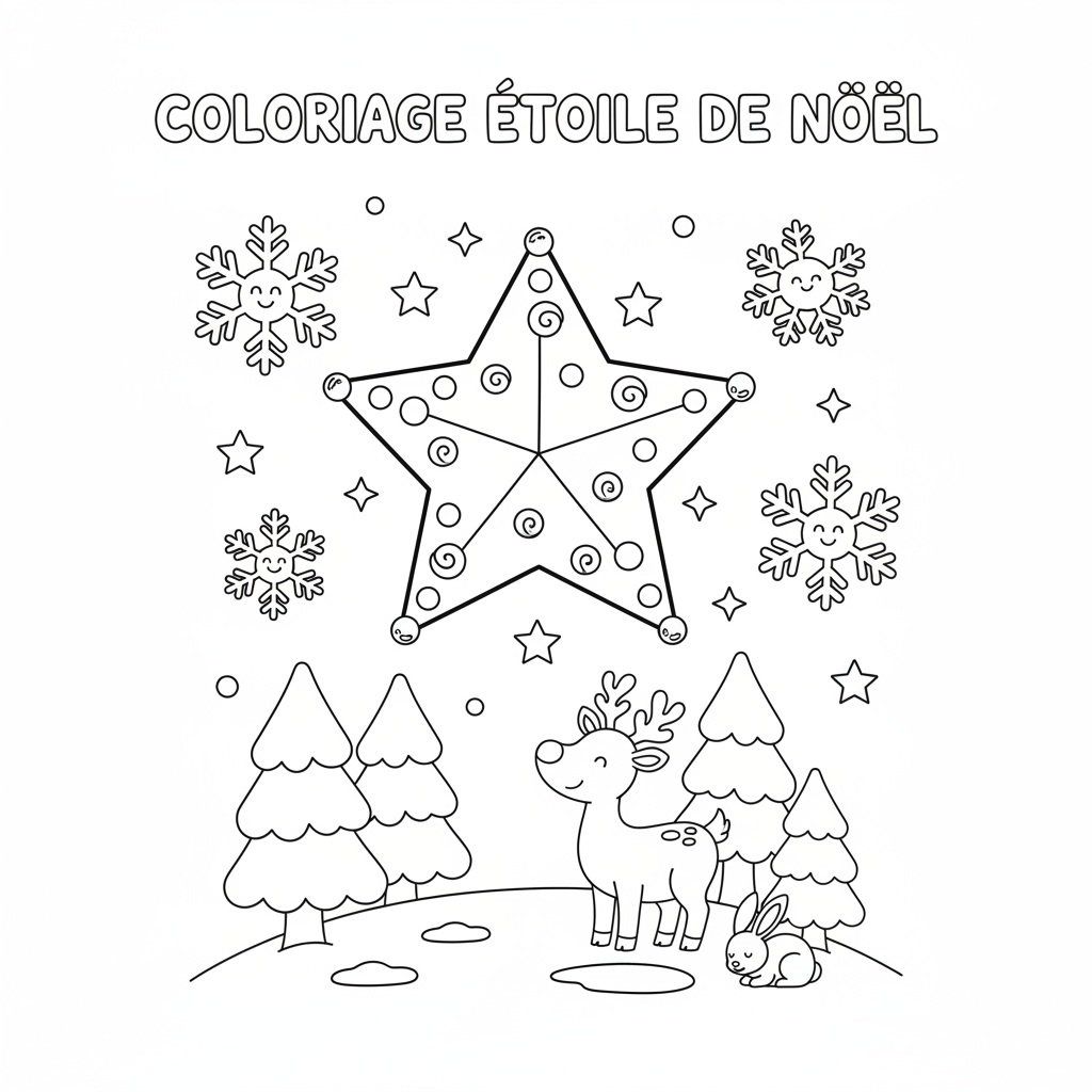 Coloriage coloriage etoile de noel 3