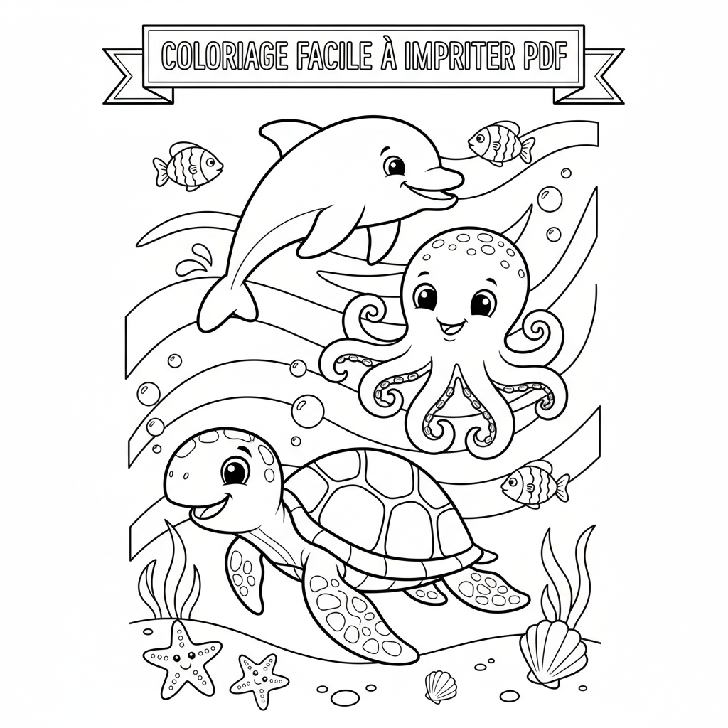 Coloriage coloriage facile à imprimer pdf 5