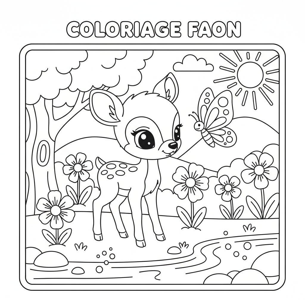 Coloriage coloriage faon 3