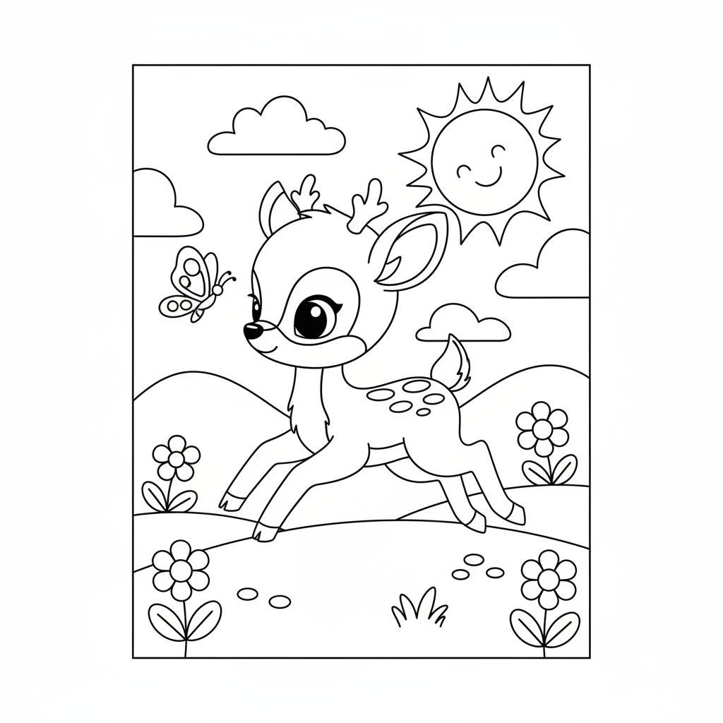 Coloriage coloriage faon 5