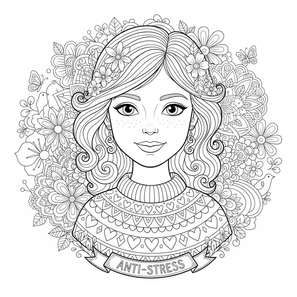Coloriage coloriage femme adulte 4