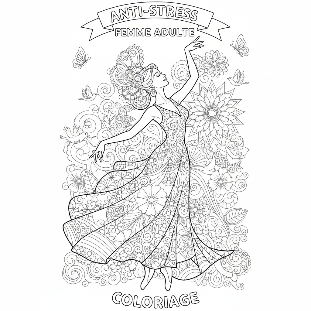 Coloriage coloriage femme adulte 5