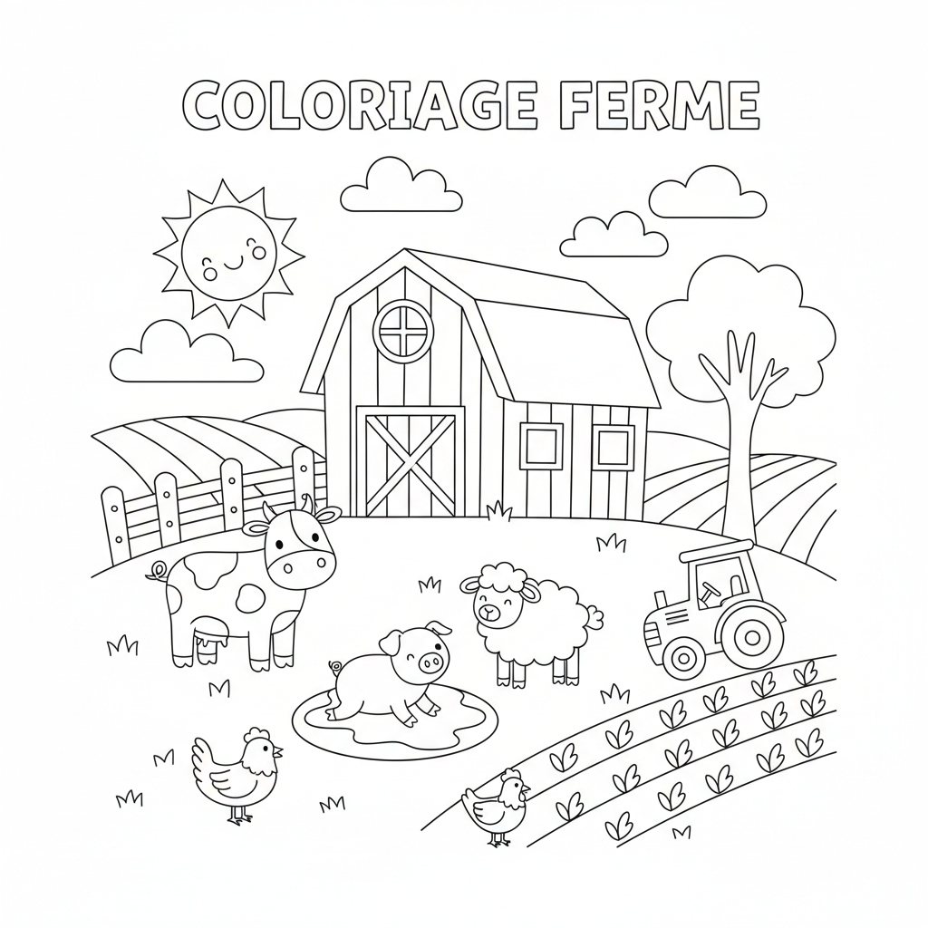Coloriage coloriage ferme 3