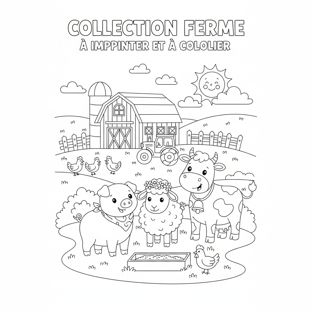 Coloriage Ferme à Imprimer Gratuit pour Enfants