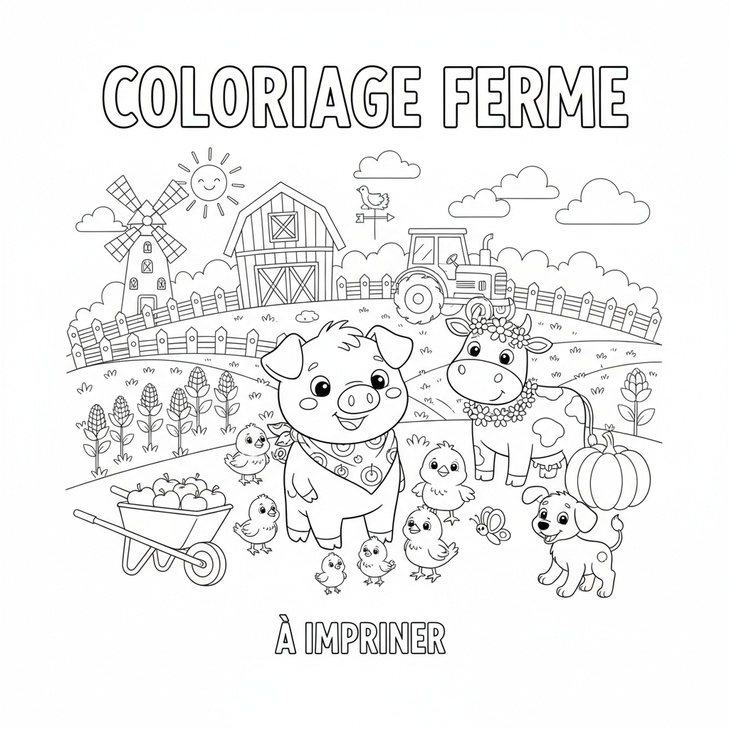 Coloriage coloriage ferme à imprimer 2