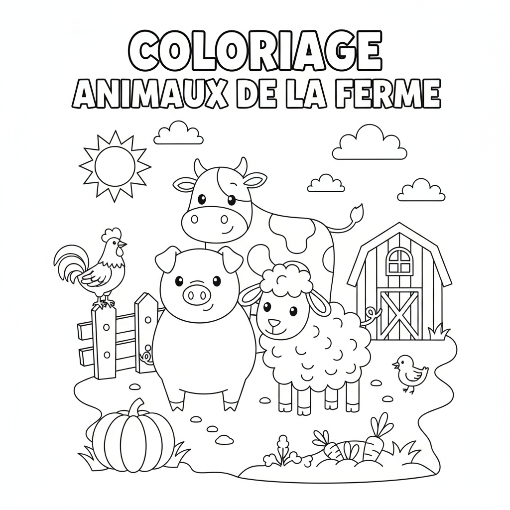 Coloriage Ferme Animaux à Imprimer Gratuitement