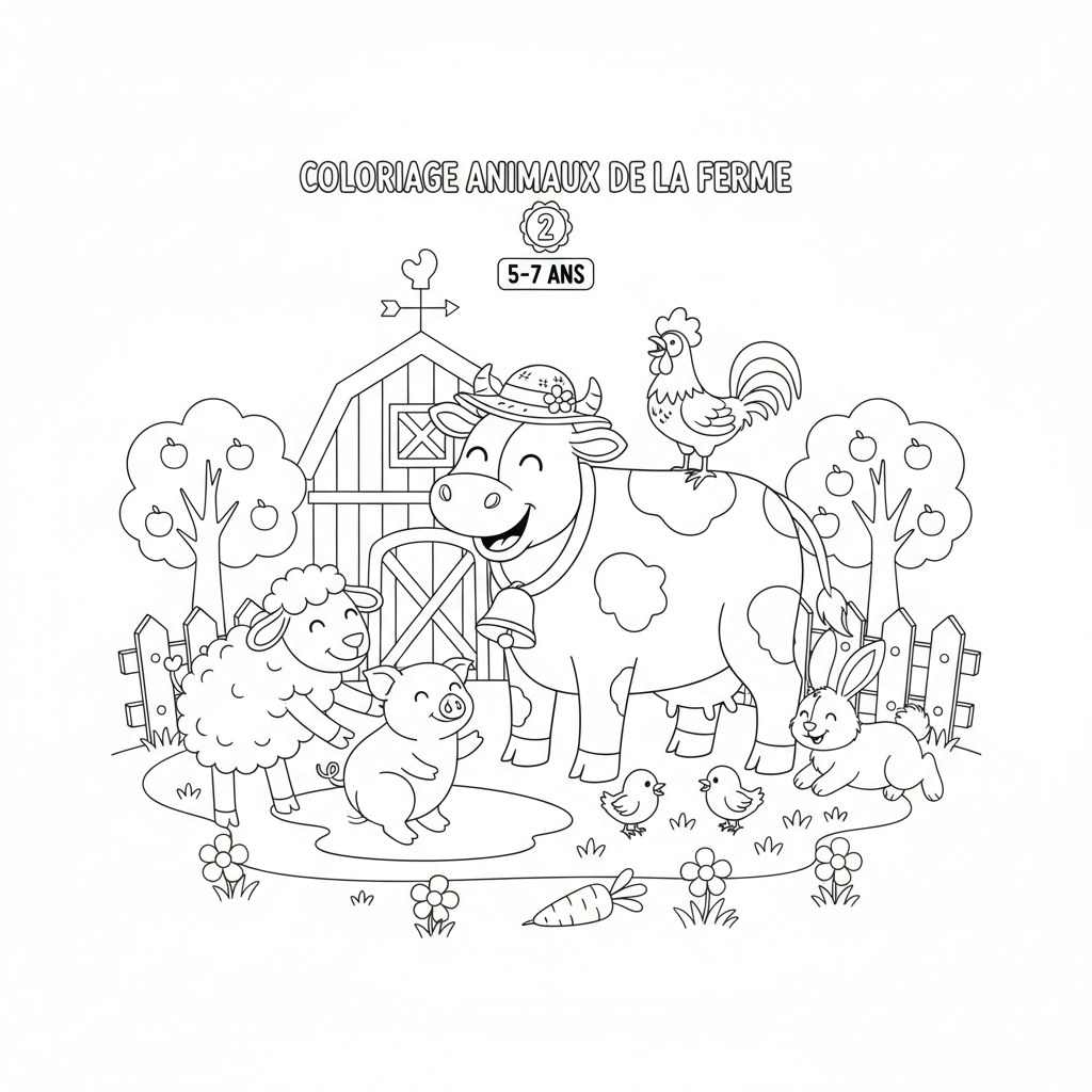 Coloriage coloriage ferme animaux 2