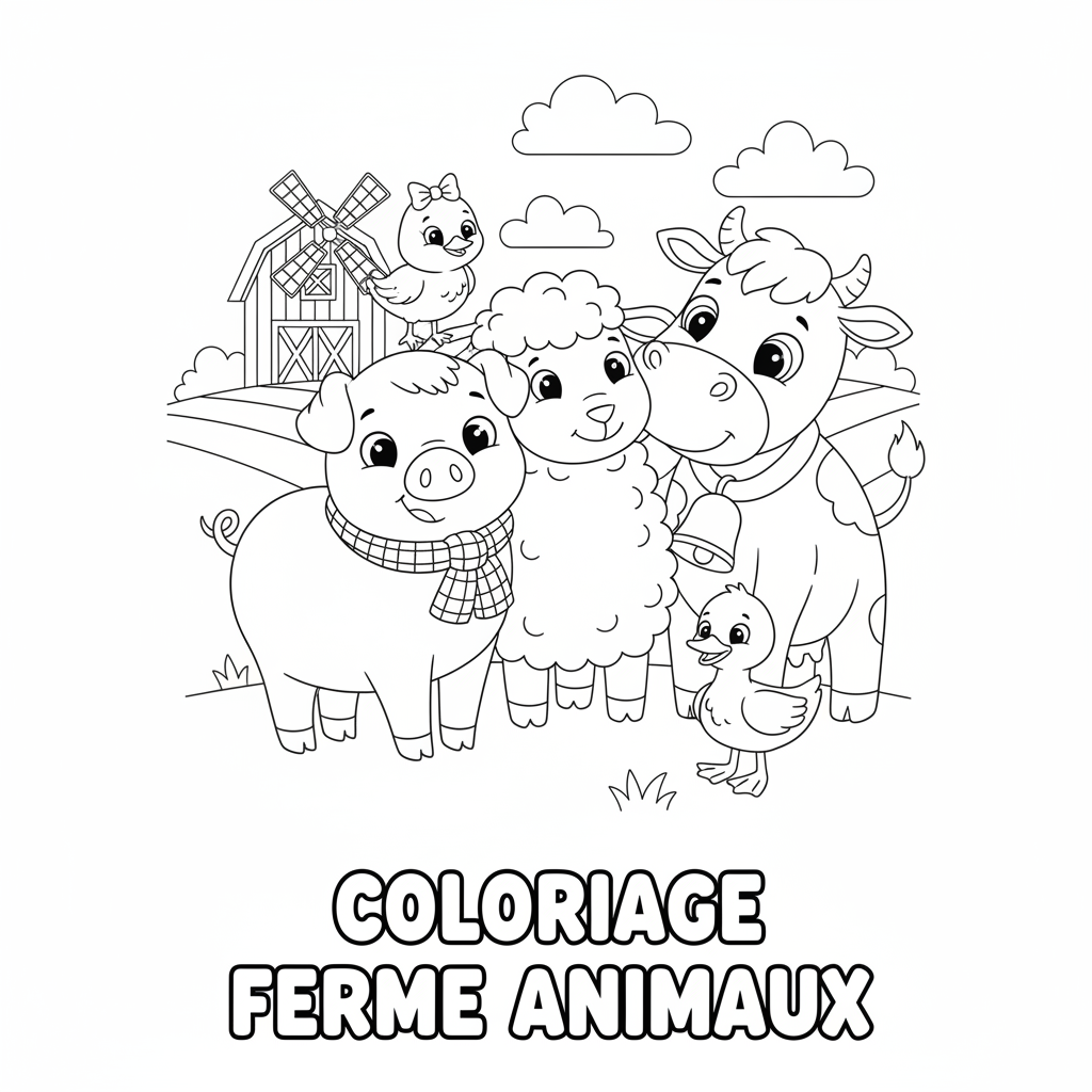 Coloriage coloriage ferme animaux 4