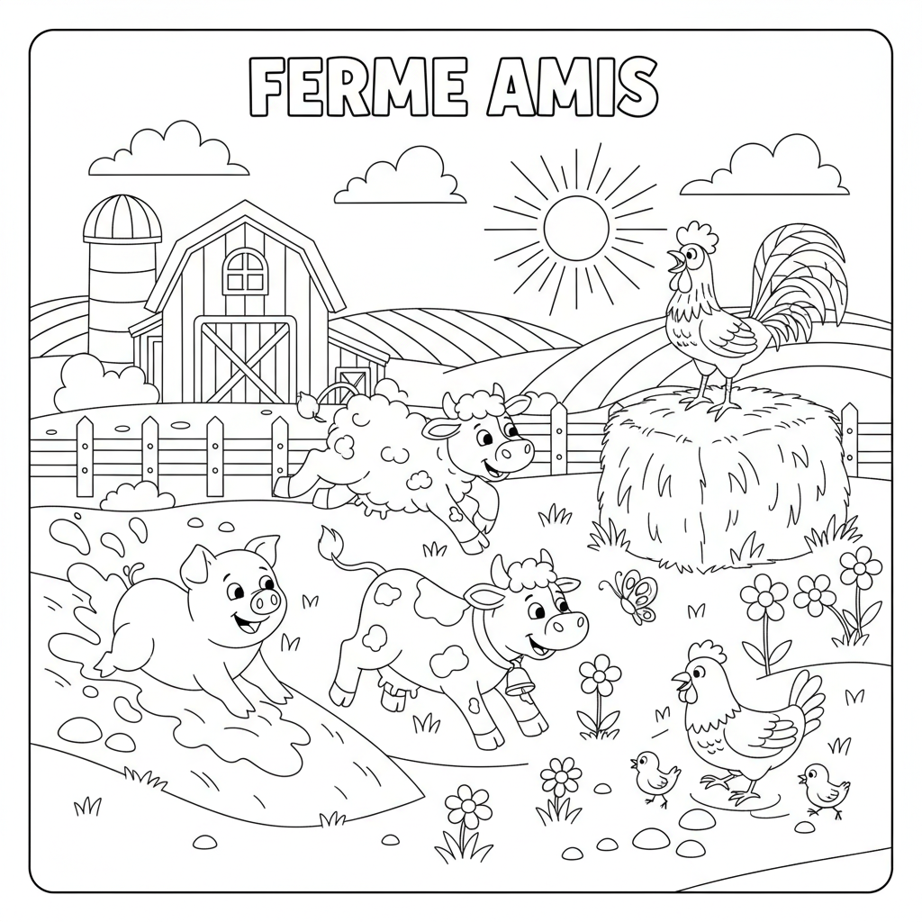 Coloriage coloriage ferme animaux 5