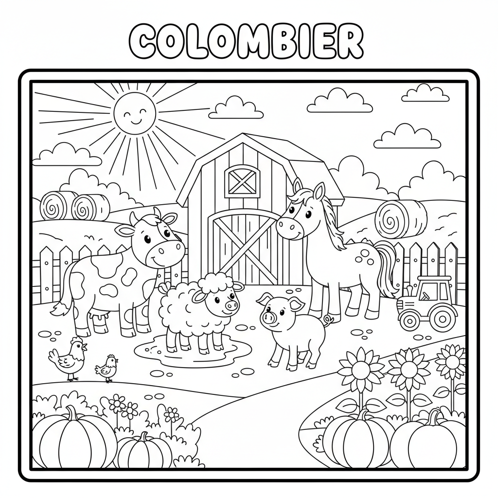 Coloriage coloriage ferme facile 3