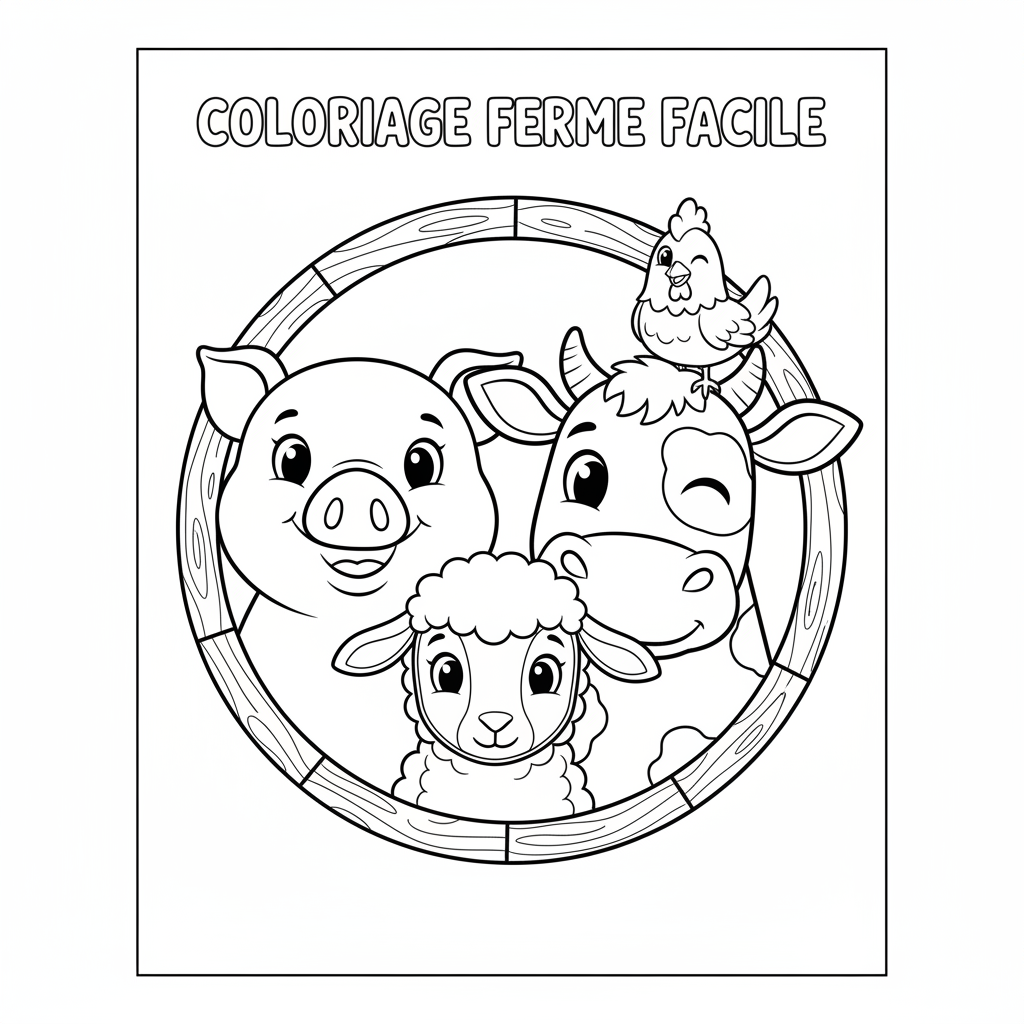 Coloriage coloriage ferme facile 4