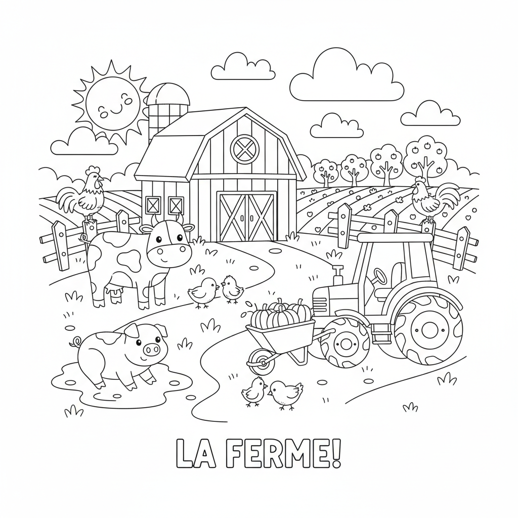 Coloriage coloriage ferme maternelle 2