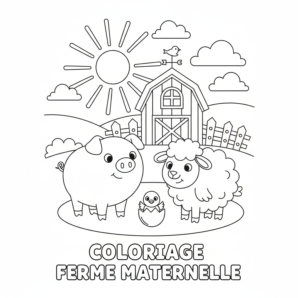 Coloriage coloriage ferme maternelle 3