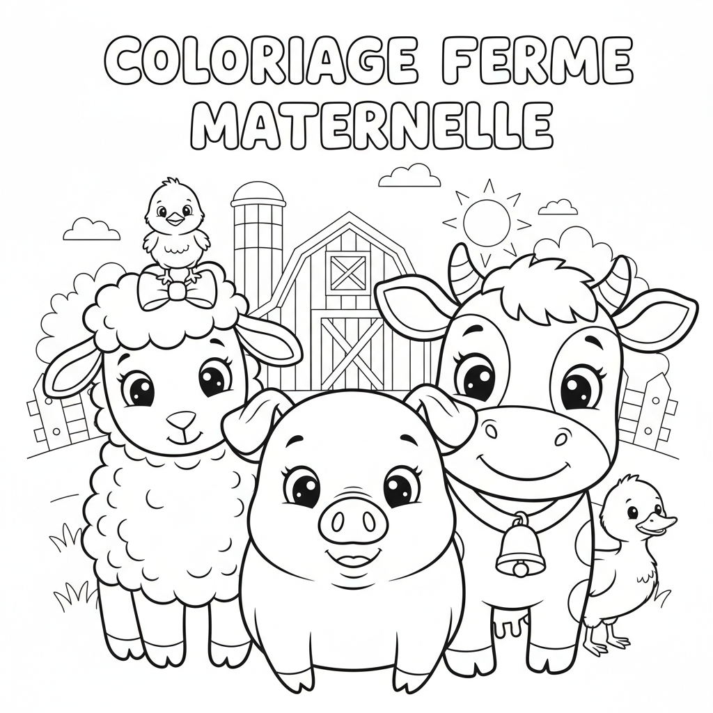 Coloriage coloriage ferme maternelle 4