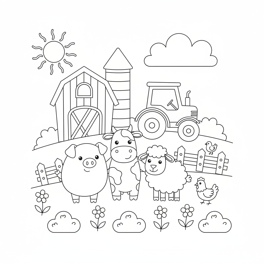 Coloriage coloriage ferme simple 3