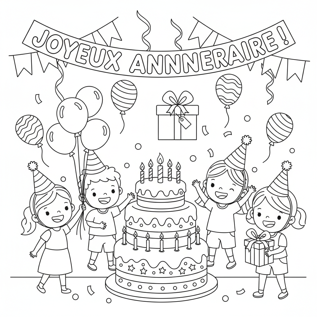 Coloriage coloriage fête 2