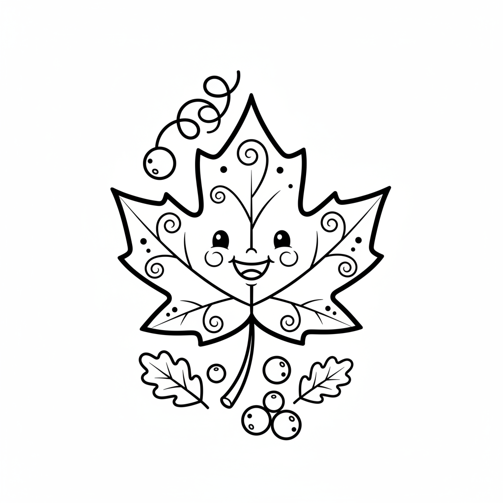 Coloriage coloriage feuille automne