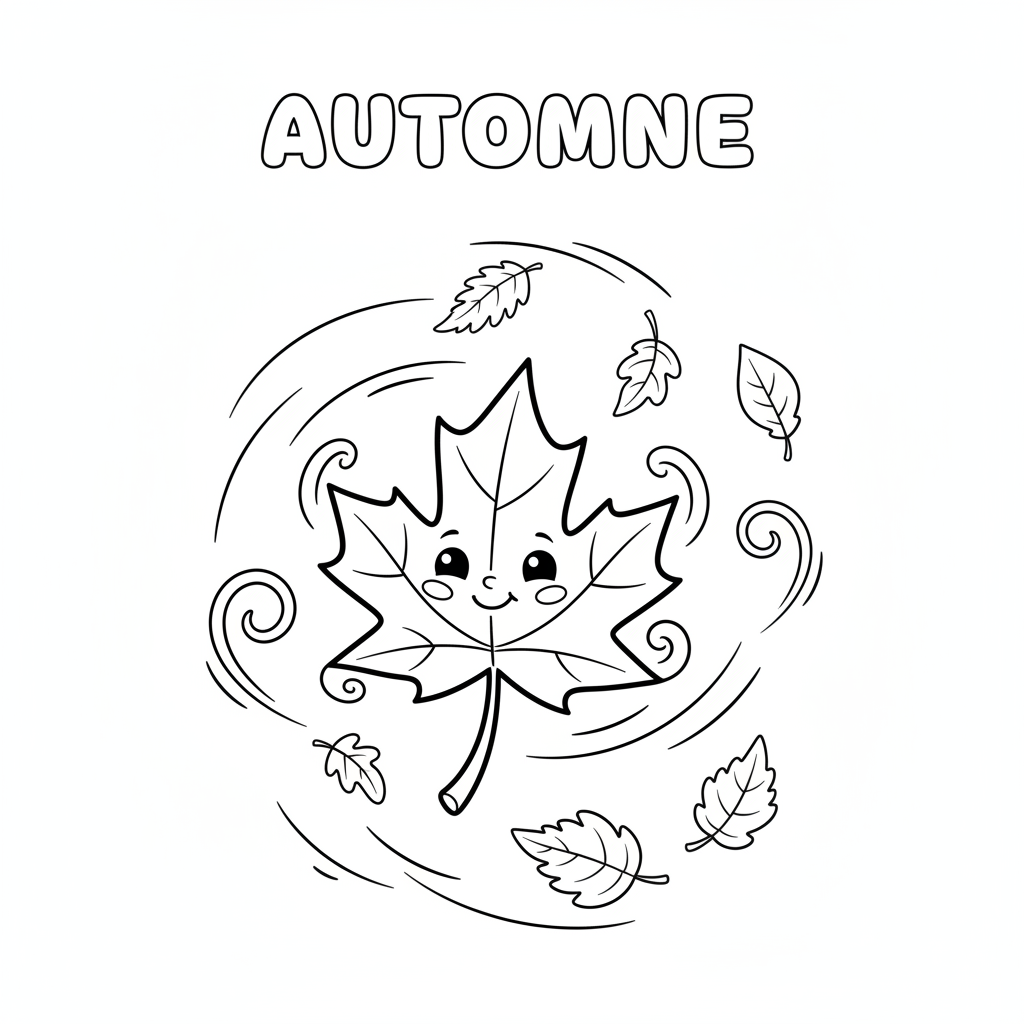 Coloriage coloriage feuille automne 5