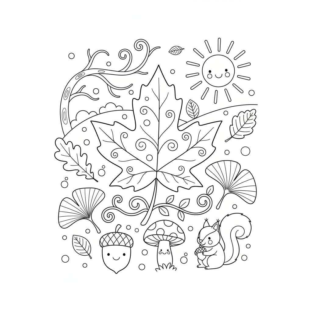 Coloriage coloriage feuille d automne 3