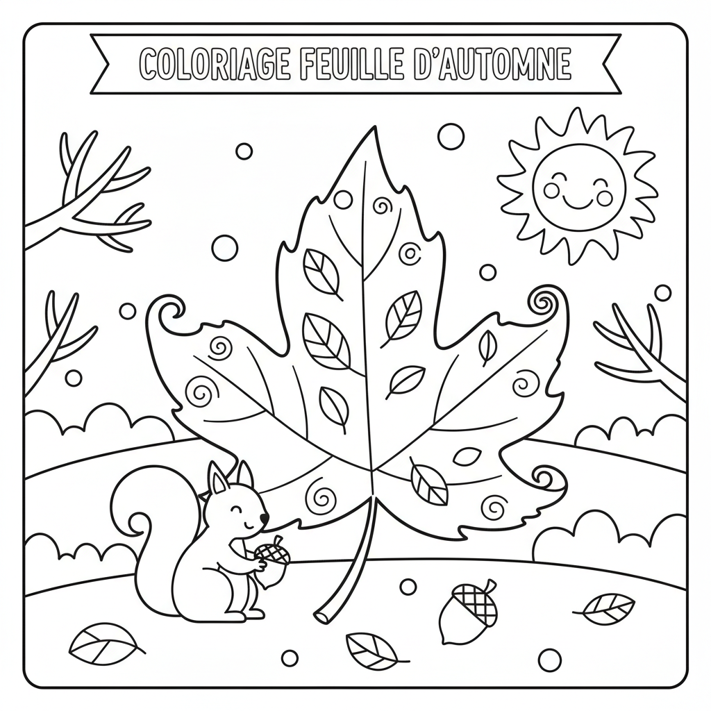 Coloriage coloriage feuille d'automne 3