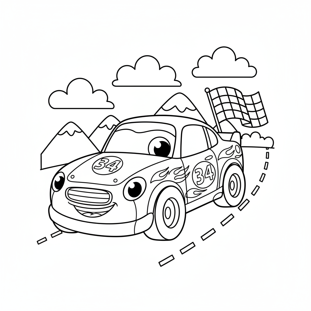 Coloriage coloriage flash mcqueen à imprimer