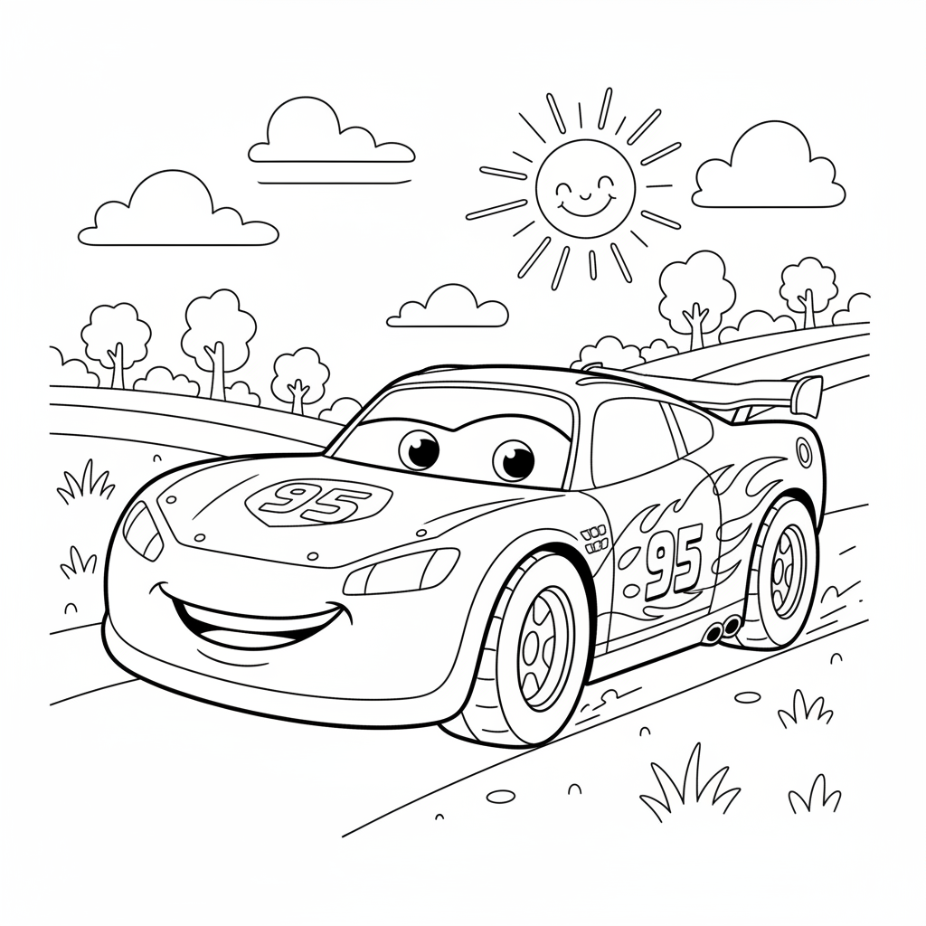 Coloriage coloriage flash mcqueen imprimer 3