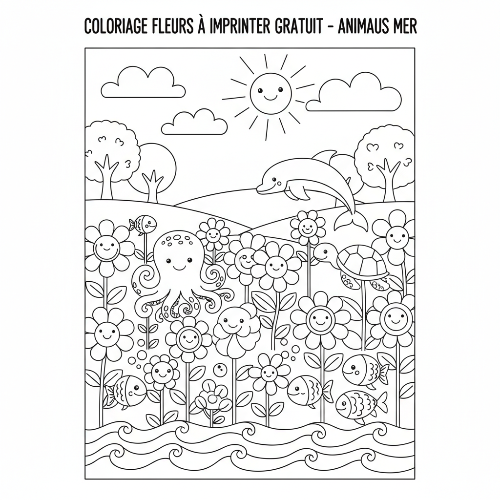 Coloriage coloriage fleurs à imprimer gratuit 3